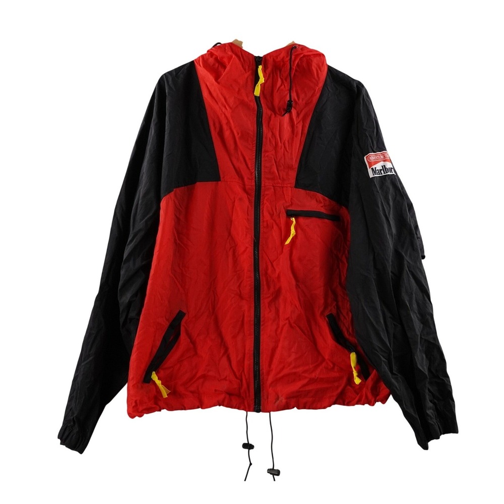 Marlboro Adventure Team Color‎ Block Windbreaker Jacket Men's XL Red Black